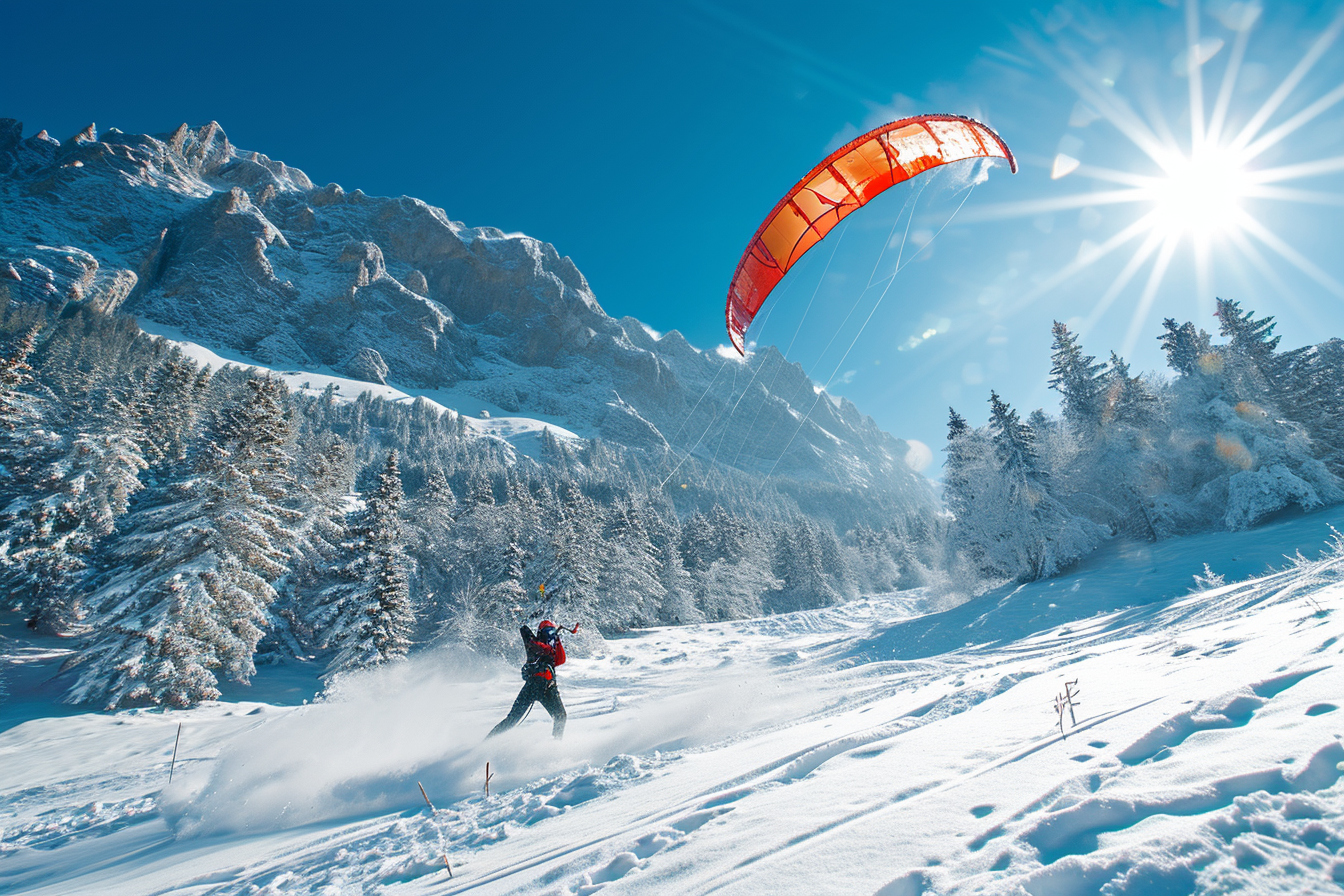 Introduction to kite surfing on snow